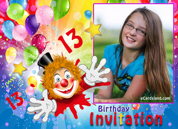 Fun 13th Birthday Invitation