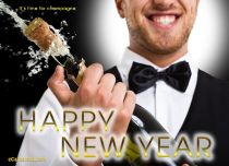 Free eCards, E cards New Year - It's Time for Champagne