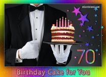 Free eCards, Birthday cards messages - 70th Birthday Cake