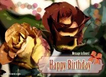 Free eCards Birthday - Message in Roses