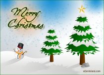 Free eCards, Merry Christmas e-cards - Cheerful Snowman