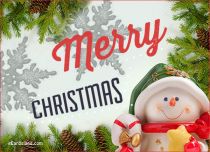 Free eCards, Christmas cards messages - Cheerful Snowman
