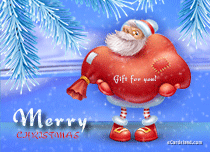 Free eCards, Merry Christmas e-cards - Lucky Santa Claus