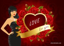 Free eCards, Free Love cards - Heart full of Roses