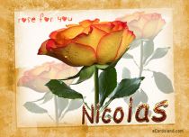 Free eCards Name Day - Men - Rose for You