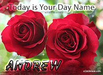 Free eCards Name Day - Men - Roses e-Card for Andrew