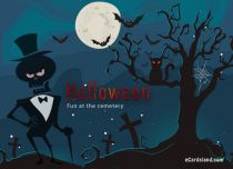 Free eCards Halloween - Fun at the Cemetery