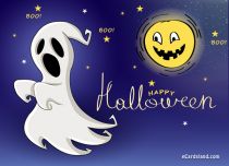 eCards Halloween Scared Ghost, Scared Ghost